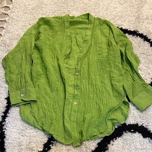 Linen crinkle Monday Swimwear Green Barcelona Women's Tunic size P / S